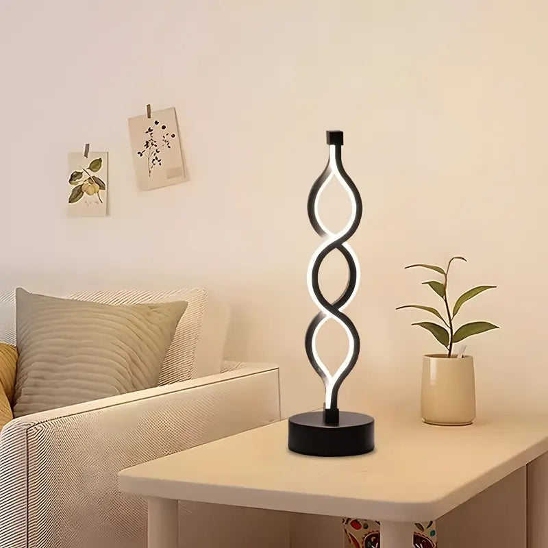Carvallo Bordslampa LumoSpira | Dimbart spiralform | USB-driven & trådlös | Modernt design för alla interiörer Carvallo