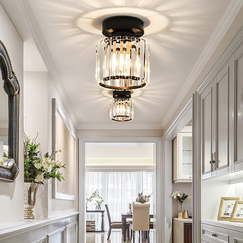 Taklampa Kristall Flush Mount Modern Armatur Carvallo
