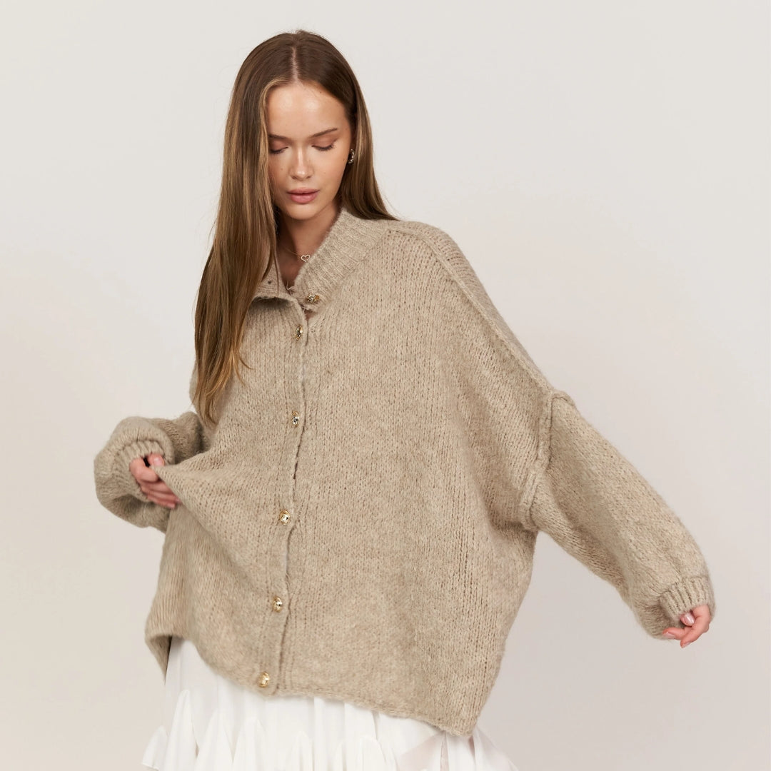 Chaleur™ Oversized kofta-Hemnix-Beige-S-Hemnix