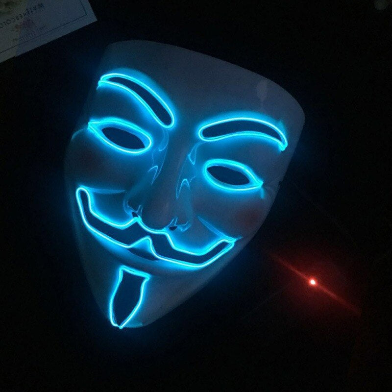 V For Vendetta LED-Mask-Utklädnad-BB-Blå-Hemnix
