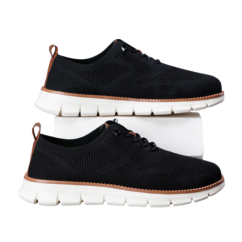 Andningsaktiva Casual Sneakers för Män-Hemnix-Svart-40-Hemnix