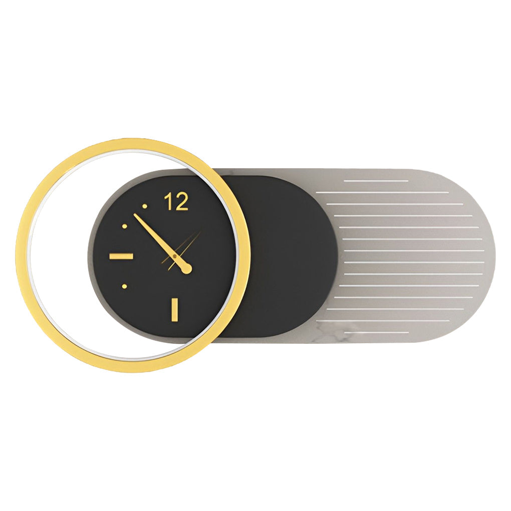 Väggklocka | Led-ljus | Tyst rörelse | Ambient glöd | Kreativ modern design Carvallo