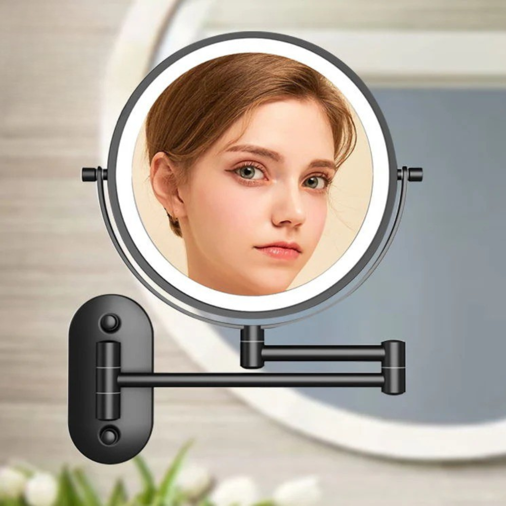 LED Väggspegel med Förstoring och Kromram Carvallo