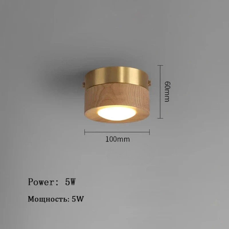 WoodAura - Valnöts Taklampa med LED Spotlight Carvallo