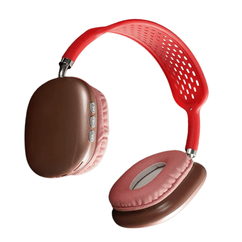 P9 Trådlösa Bluetooth-Hörlurar Bullerisolering HiFi Ljud med Extrem Bas-headphone-BB-Stil 1-Röd-Hemnix