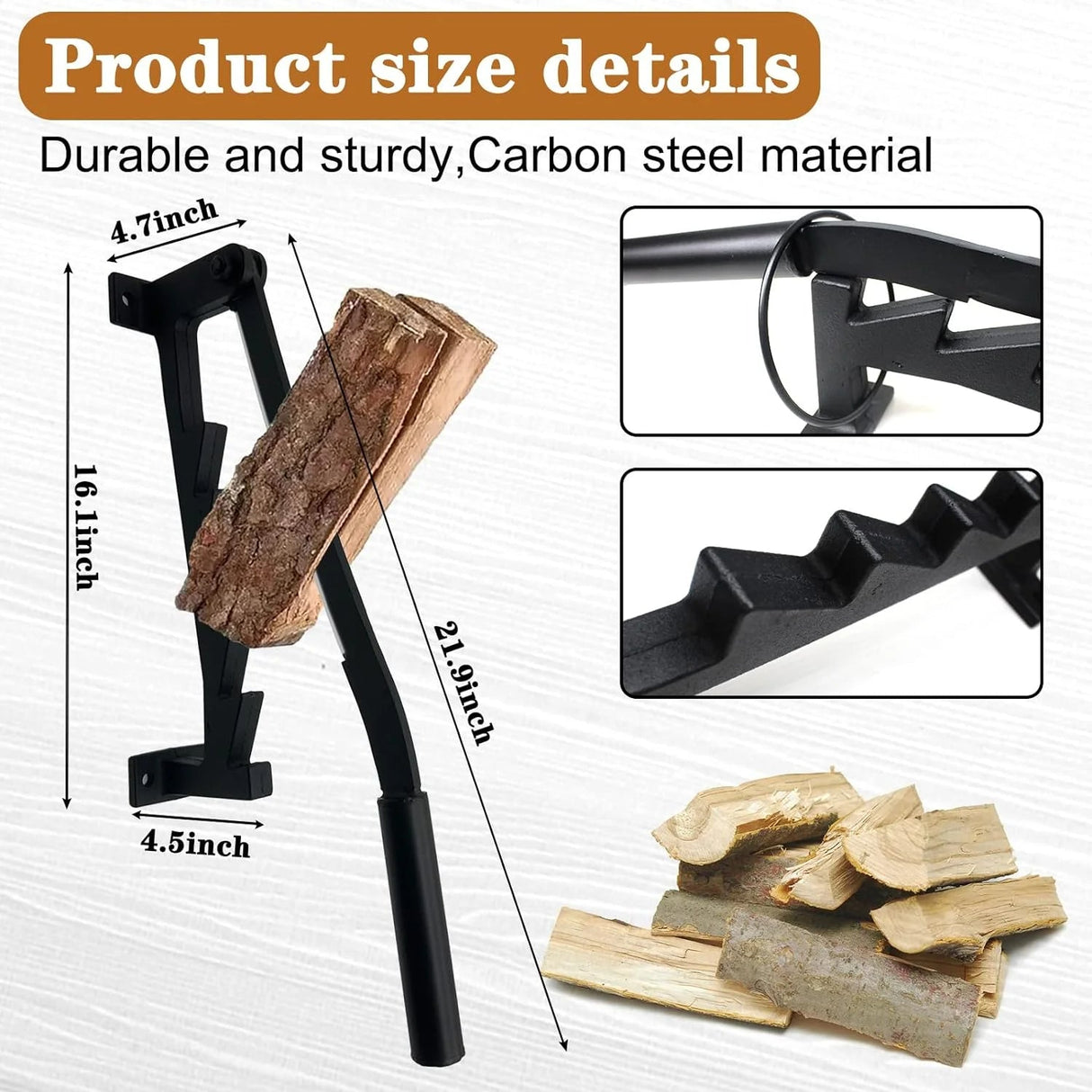 Väggmonterad vedkindling splitter Carvallo