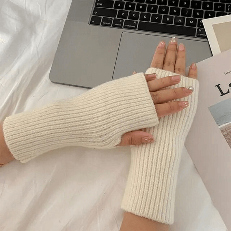 Halvfingerhandskar-Handväska-BB-Vit-Hemnix