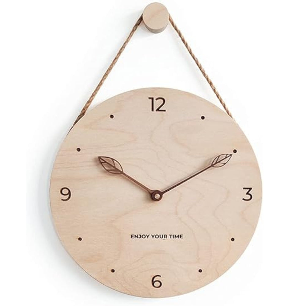 Minimalistisk rep trä väggklocka Carvallo