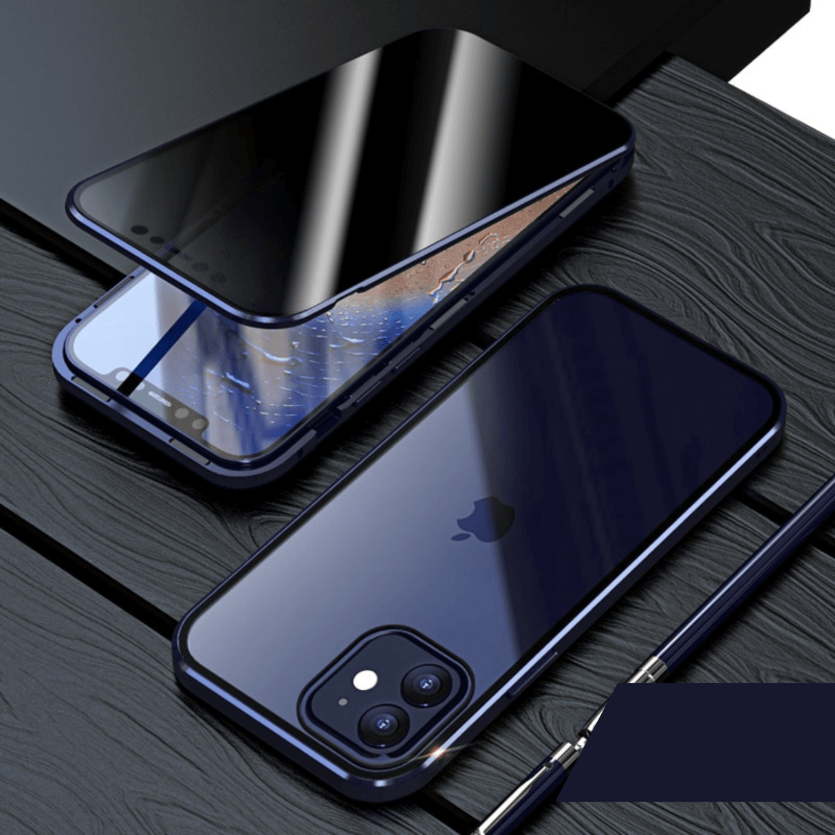 Anti-Spaning Magnetisk Telefonväska-Phone Accessories-Hemnix-Blått-För iPhone 12-Hemnix