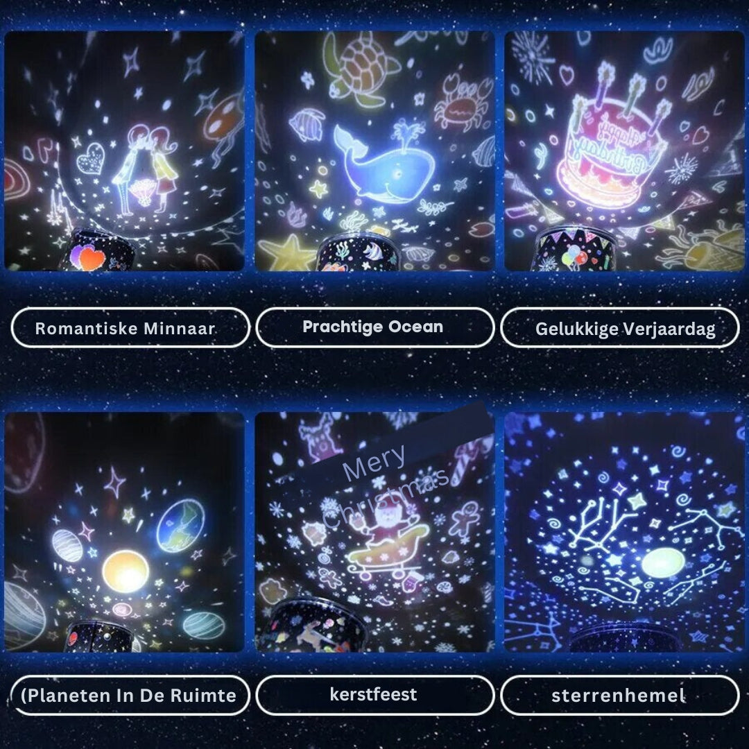 NightSky - Lugnande Nattljus Med Flera Ljus Effekter för Barn Carvallo