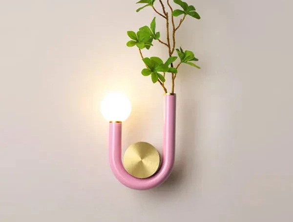 PinkLume – Modern U-formad LED Vägglampa för Sovrum & Barnrum Carvallo