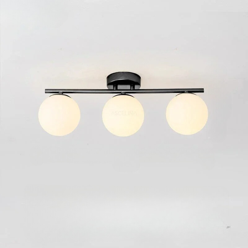 Nordic LED taklampa i glas - elegant vit boll för alla rum MILA Sverige