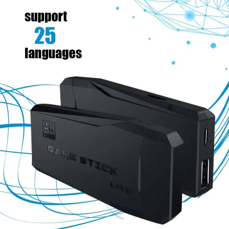 HDMI 4K TV Spel Stick Konsol | 64GB med över 20 000 Retro Spel & 2 Trådlösa Gamepads Carvallo