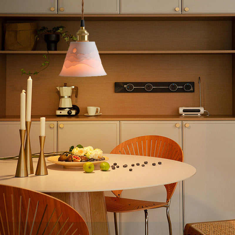 MountainGlow – Stilig keramisk pendel med LED och justerbar höjd Carvallo