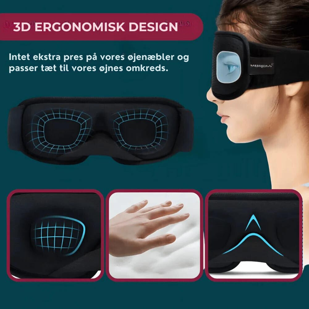 NoirNap - Ergonomically contoured eye mask with 3D Fit for full light blocking and comfort Carvallo