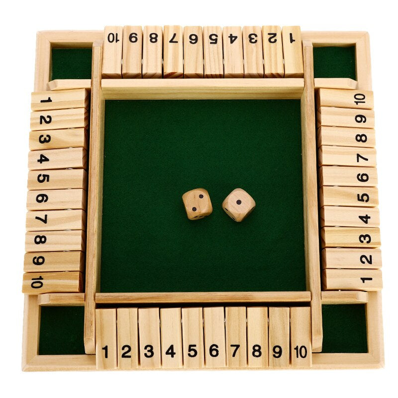 Trä Shut the Box Tärningsspel Bräde Carvallo