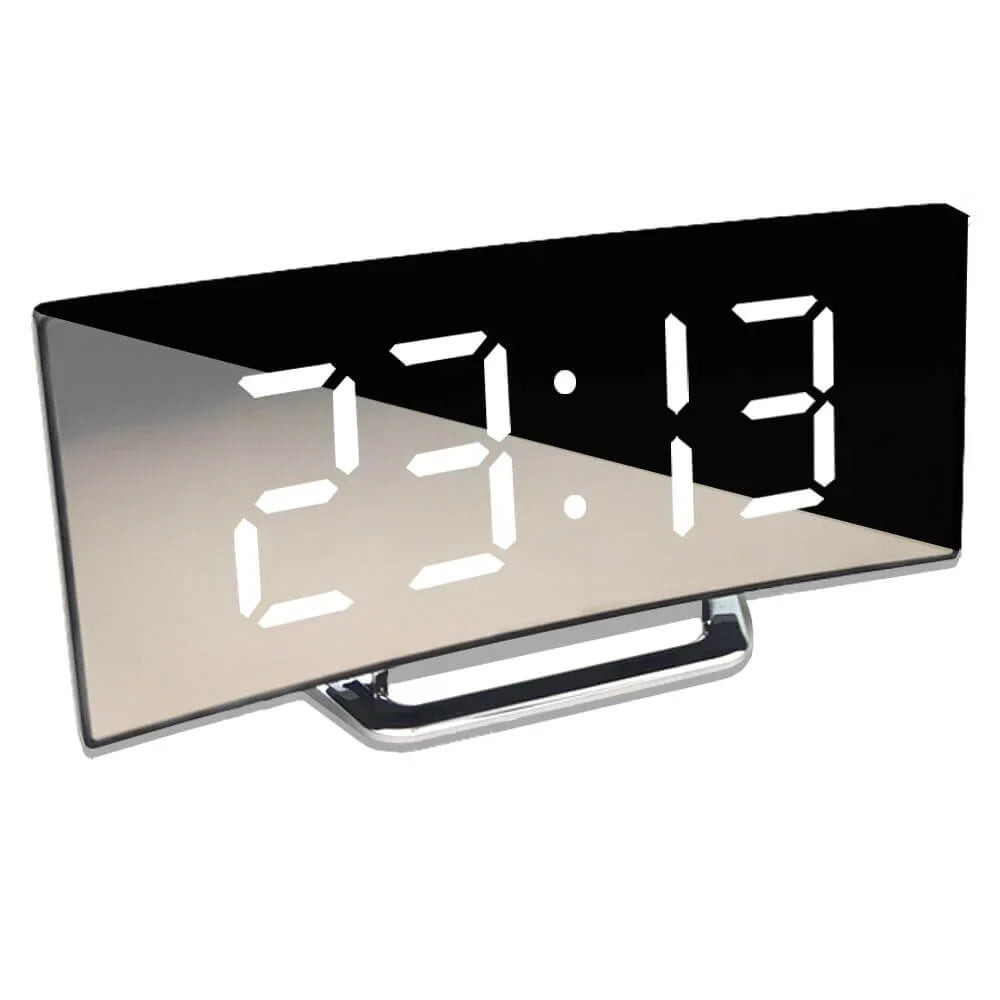 Svängd LED-digital väckarklocka i modern stil Carvallo