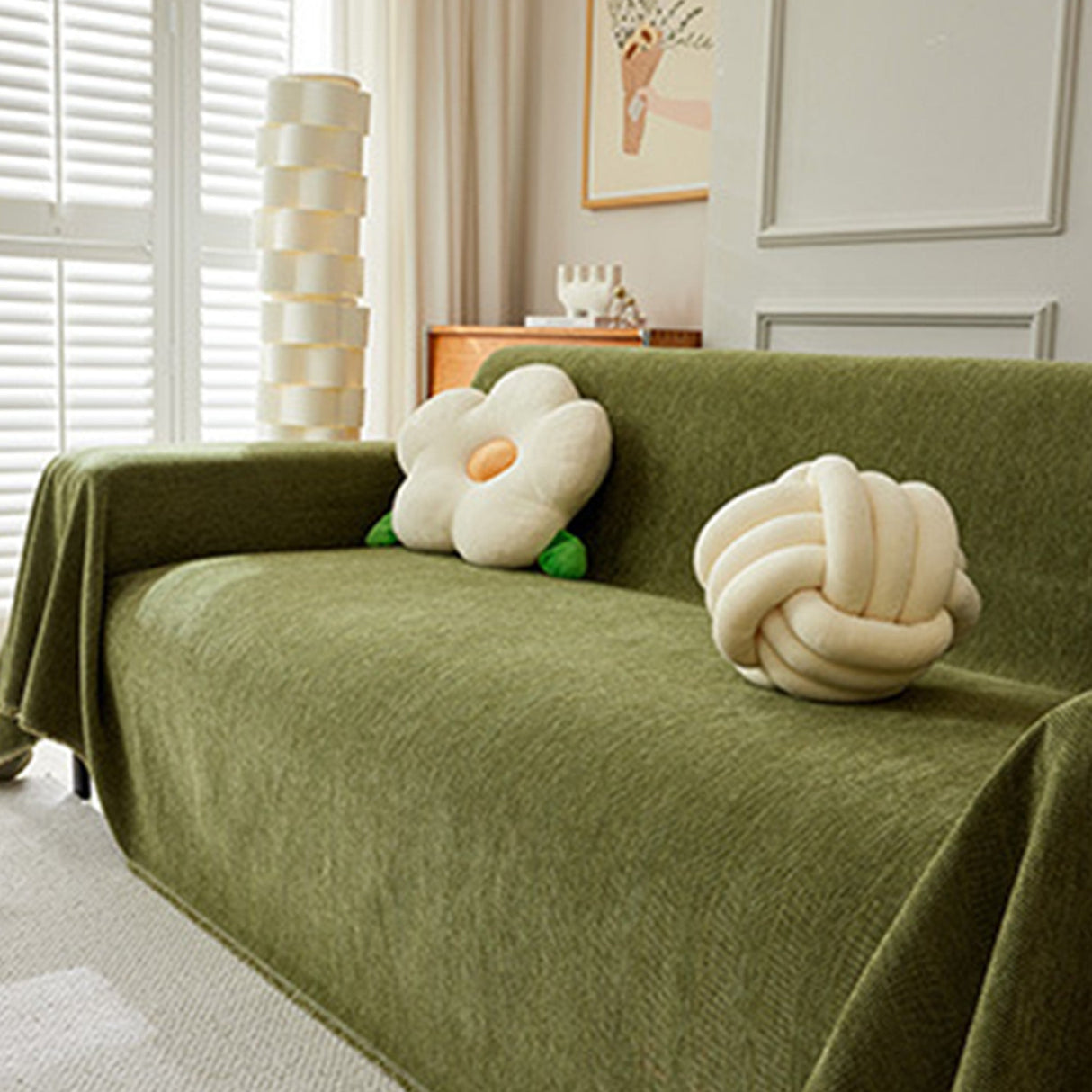 Hållbar husdjursvänlig herringbone sofföverdrag - Modern, stiligt och hållbart soffskydd Carvallo