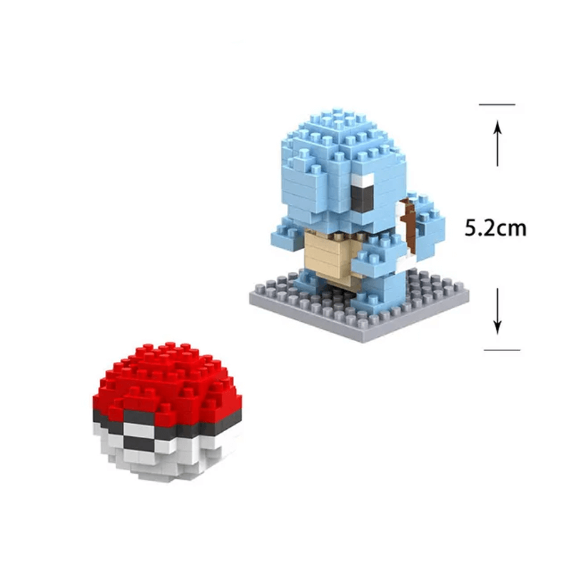 Poke Karaktärs Nanoblocks Anime Byggklossar-Byggsats-BB-Squirtle/PokeBall-Hemnix