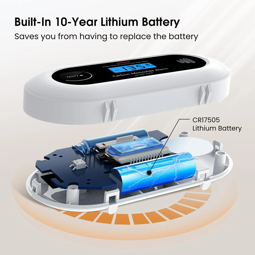 Koldioxiddetektor – 10-års batteri CO-alarm med LCD Carvallo