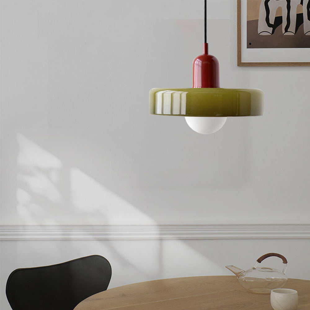 Modern Glass LED Pendant Light | H7.09" eller H8.66" | Bauhaus-inspirerad | Takarmatur | Brick by Brick Carvallo