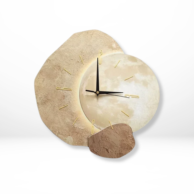 Modern tyst kvarts väggklocka | 11,8 tum med mjukt bakgrundsbelysning MDF | Brick by Brick Carvallo