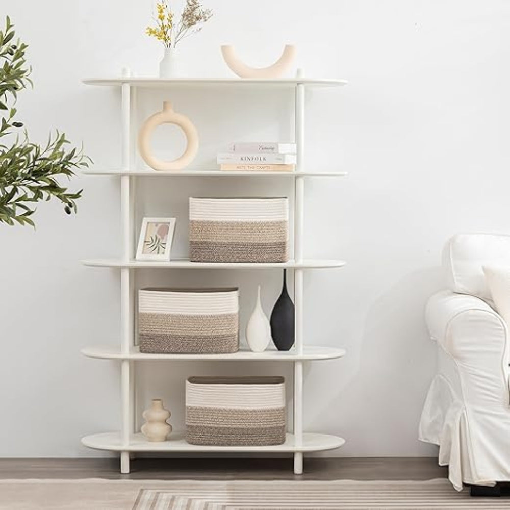 Vävd bomullssektionsförvaringskorg Carvallo