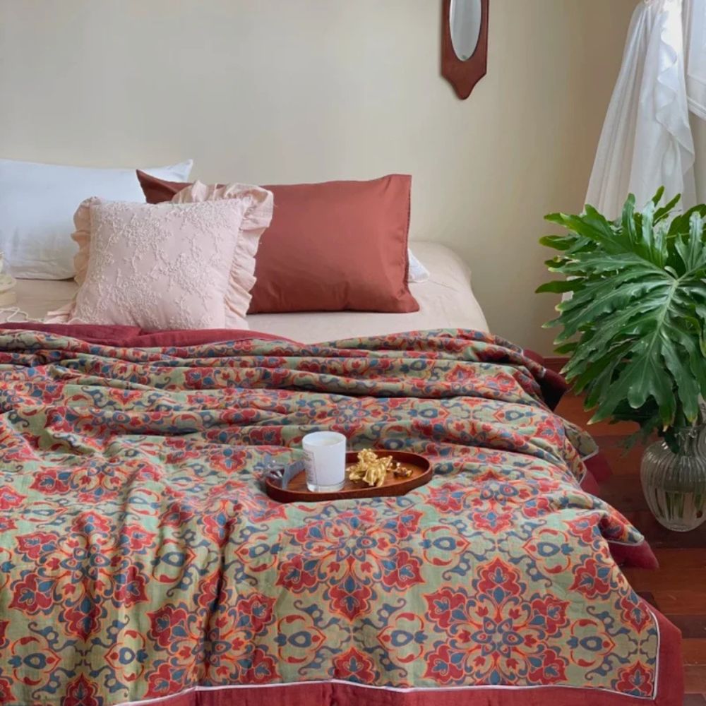 Livlig Arv Blommig Sommertäcke Carvallo