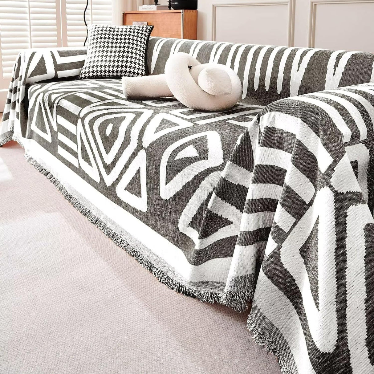 Geometrisk bohemisk stil sofföverdrag - Modern, stilfull och hållbart soffa skydd Carvallo