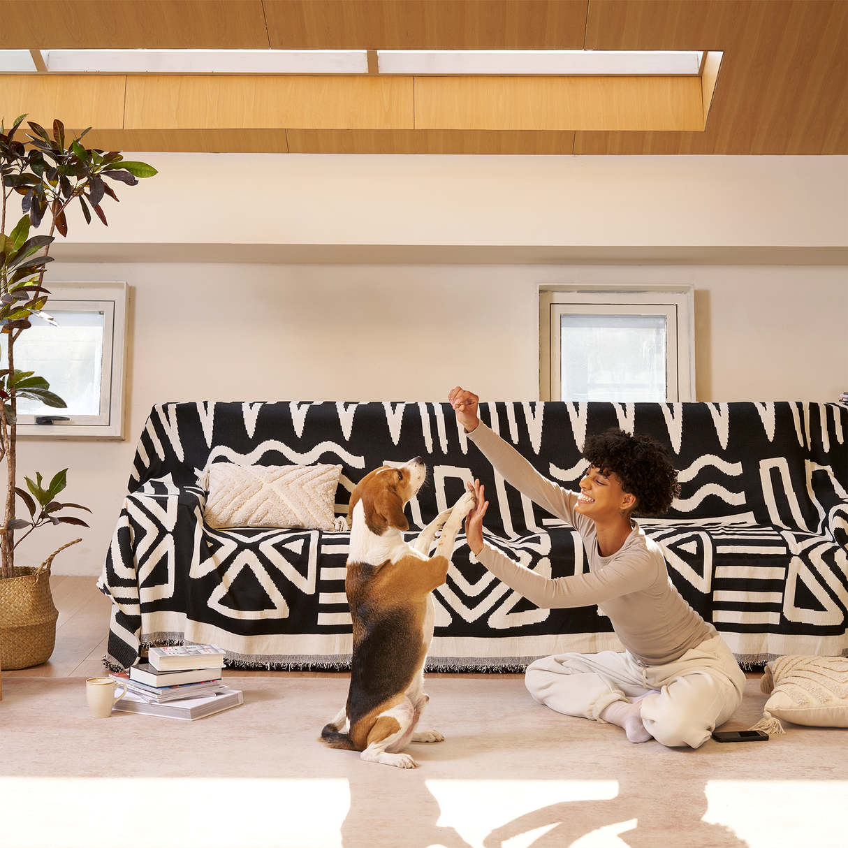 Geometrisk Boho Stil Sofföverdrag - Modern, Stilig & Hållbart Soffskydd Carvallo