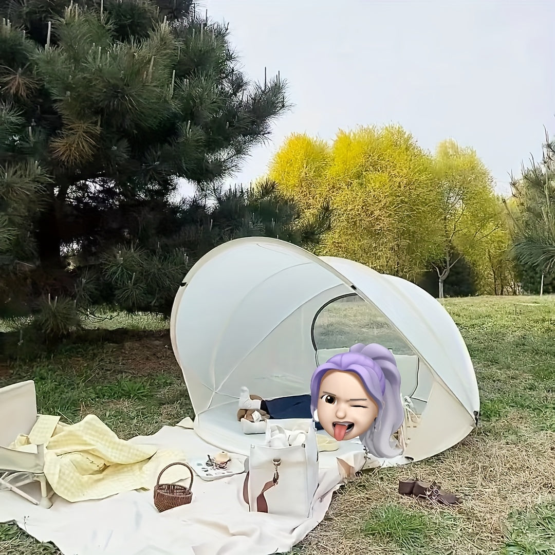 Carvallo Strandmuschel Sunviva Mini | Med dragkedja | 131 × 119 × 90 cm | För strand, trädgård & camping Carvallo