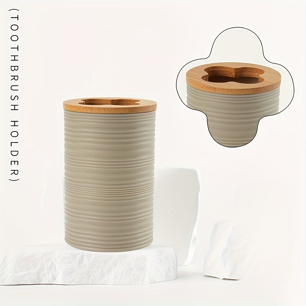 Modern badrumset med bambuakenter – Organiserat och elegant i ett Carvallo