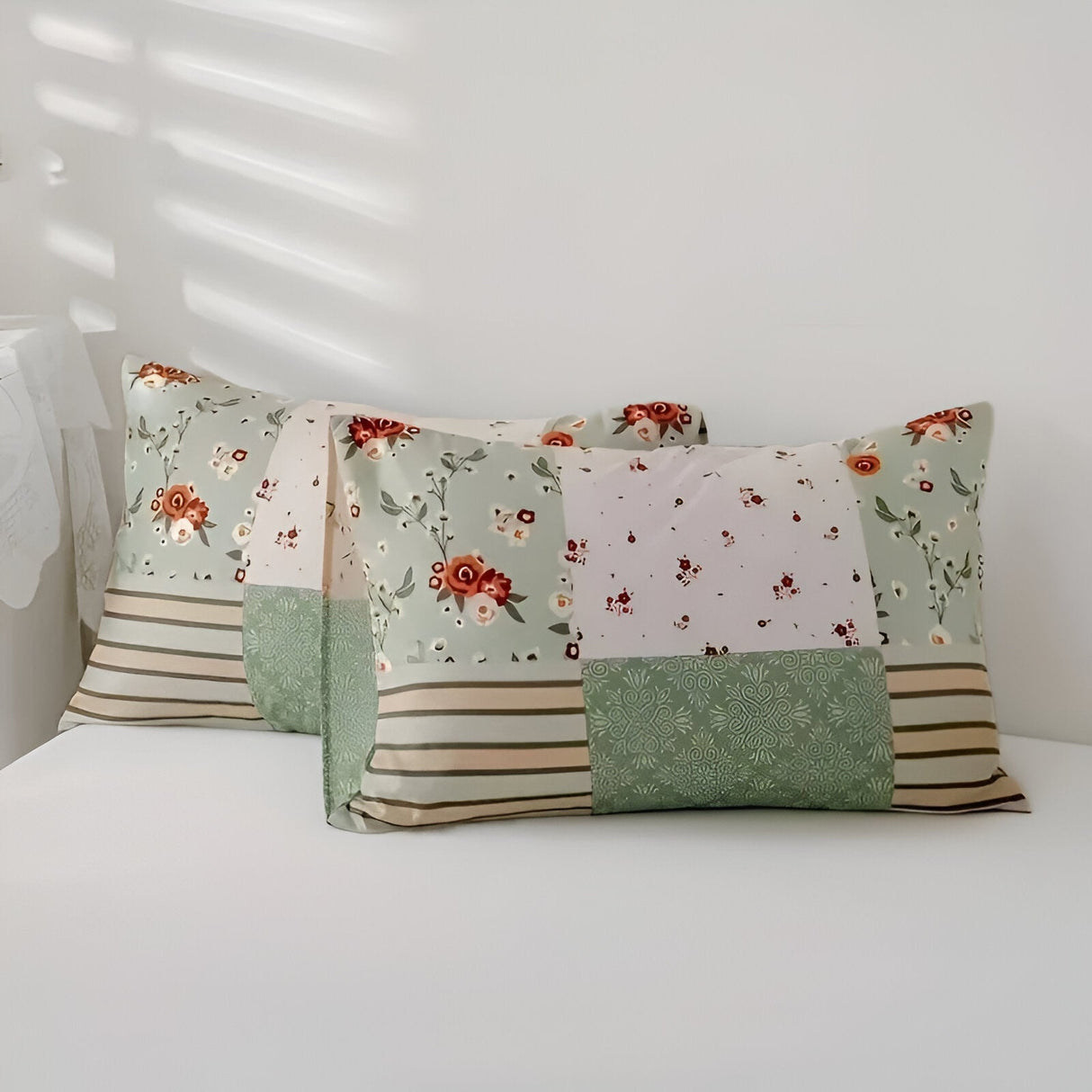 GeoBloom Duntäcke Set - Eleganta Blommiga & Geometriska Sängklädsset Carvallo