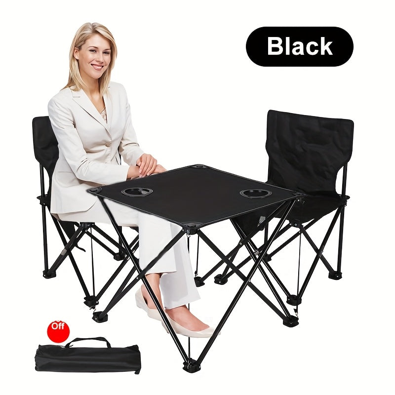 Carvallo Trädgårdssittgrupp Campafleur | 2 Stolar & 1 Bord | Blommönster | Bärbar & Väderbeständig Carvallo