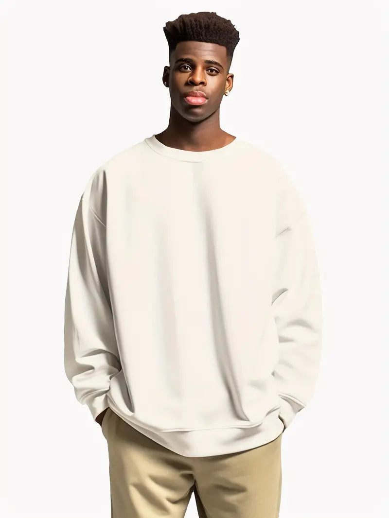 Herr T-shirt Avslappnad Cirkulär Halsringning 100% Bomull-Herr T-shirts-Hemnix-Khaki-S-Hemnix