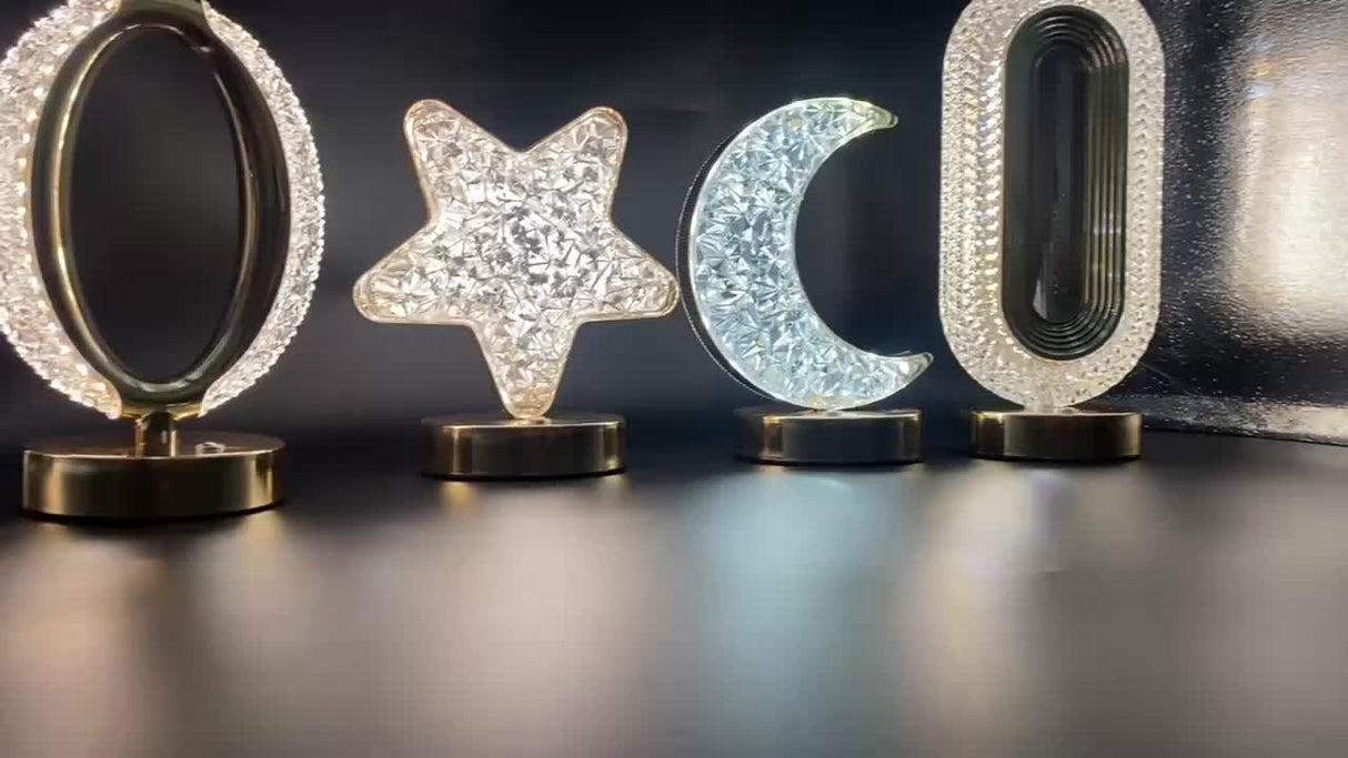 SterLamp - Dimbart Kristallbordslampa med Touchkontroll Carvallo