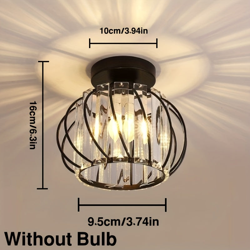 CrystalGlow - Lyxig Kristall Taklampa, Svart Guld Carvallo