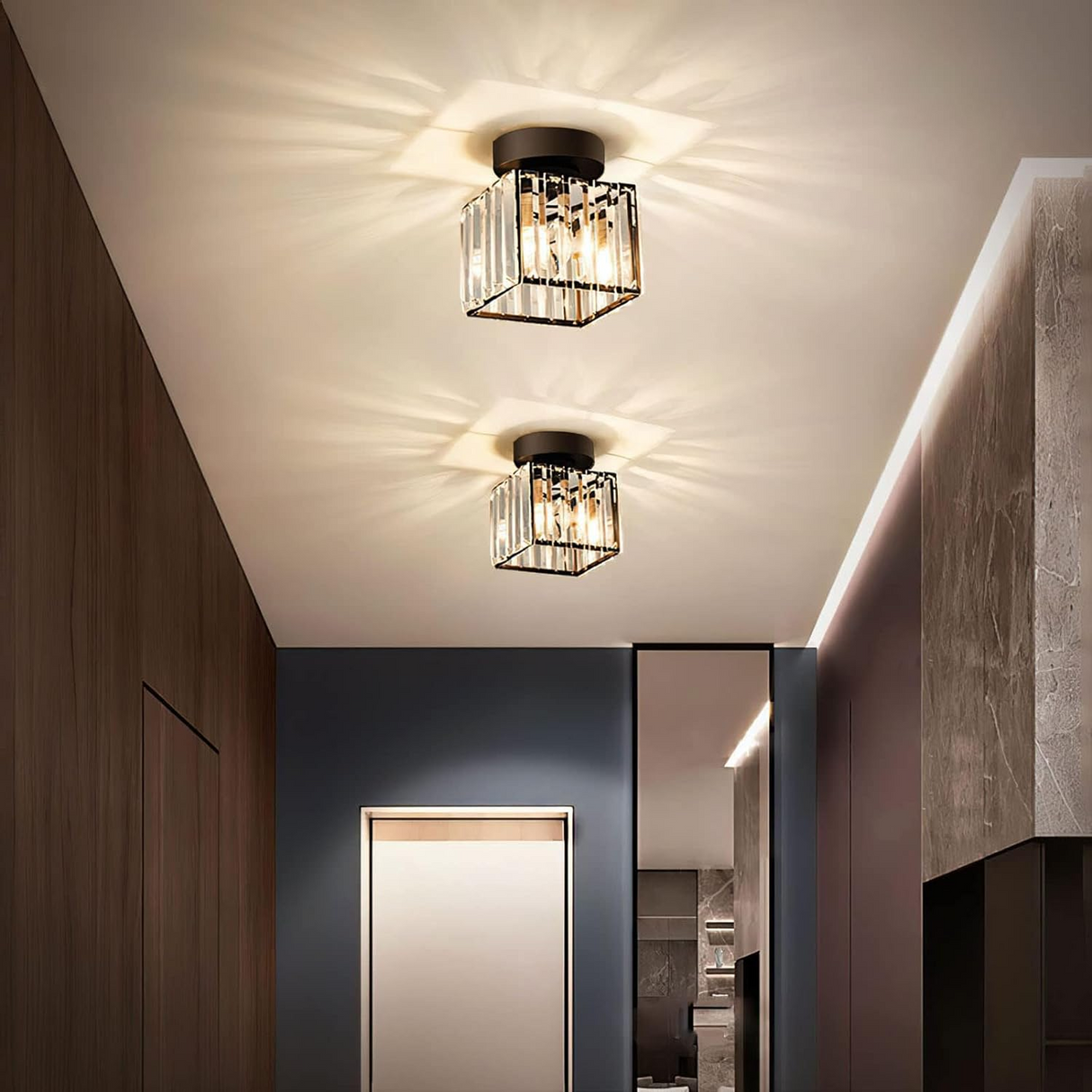 Modern Flush Mount Ceiling Light – 1-Ljuskälla Hall Fixture Carvallo