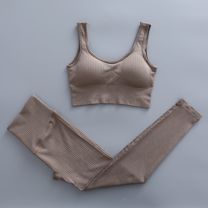Träningsset Med Valfri Topp Dam-Personligt-BB-Tights & Bh-Brun-S-Hemnix