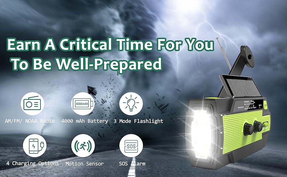 Royaleva Nödradio med vev och ficklampa Carvallo