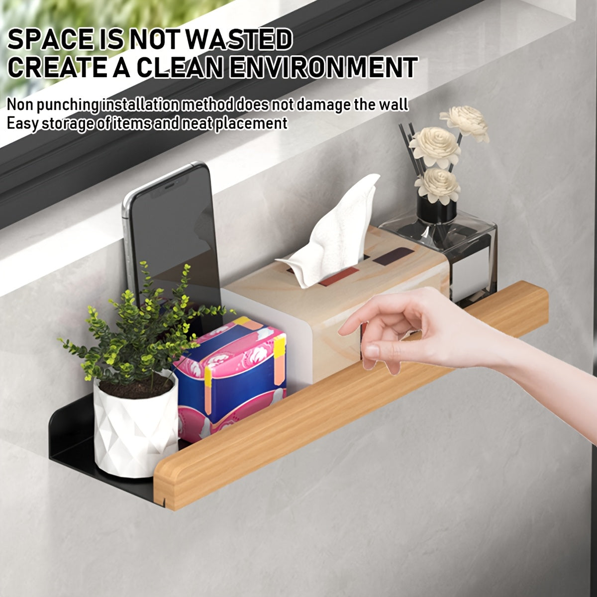 Stilig Vägghylla Toalettpapperhållare – Perfekt för Badrumsorganisation Carvallo