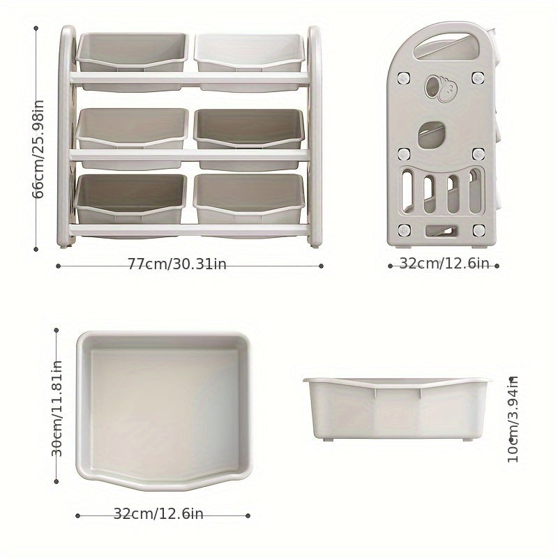 MultiStore Förvaringshylla - Rymlig och Robust Organisatör med 6 Lådor Carvallo