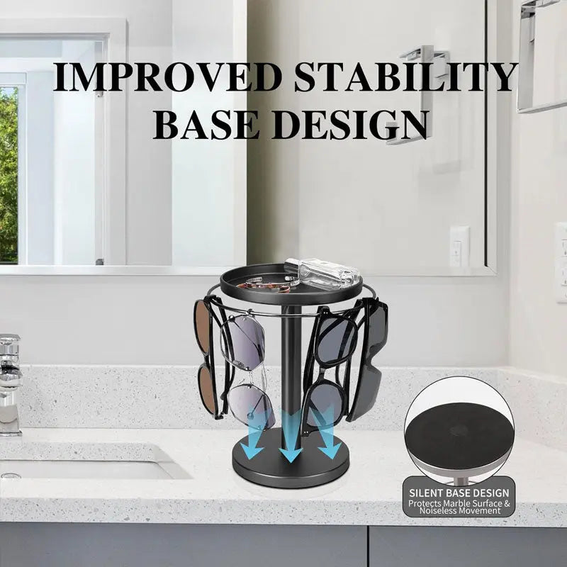 Snurrande glasögonorganisatör - 360° roterande stativ för förvaring av glasögon och accessoarer MILA Sverige