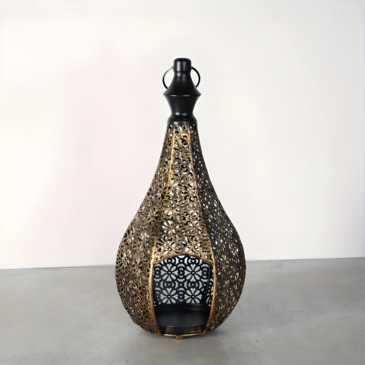 MoroccanGlow Ljuslykta - Vintage Metall Ljusställningslykta Carvallo