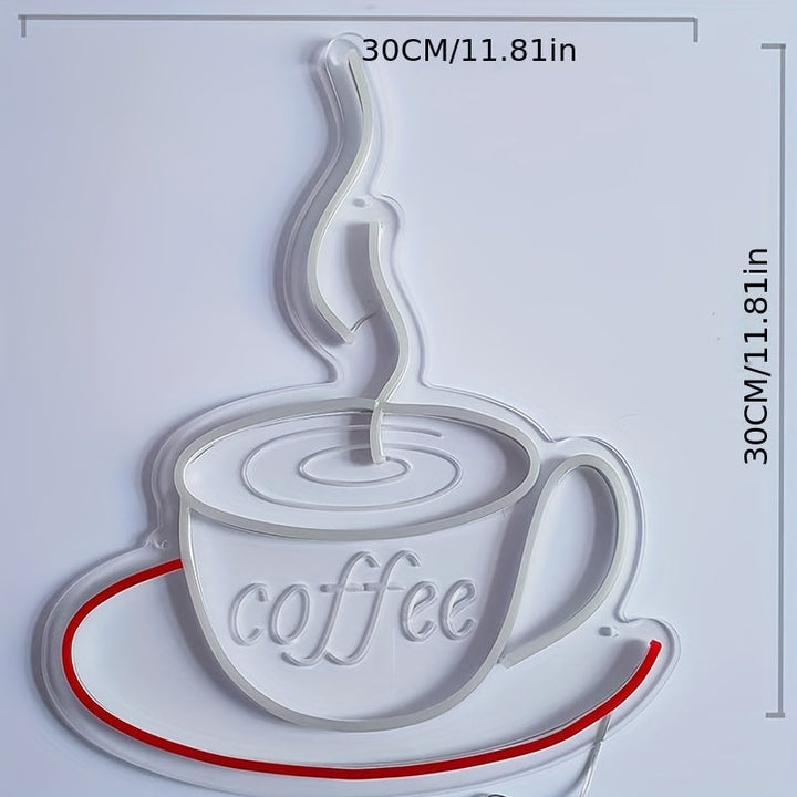 LED-Neon Kaffekoppar Väggljus Carvallo