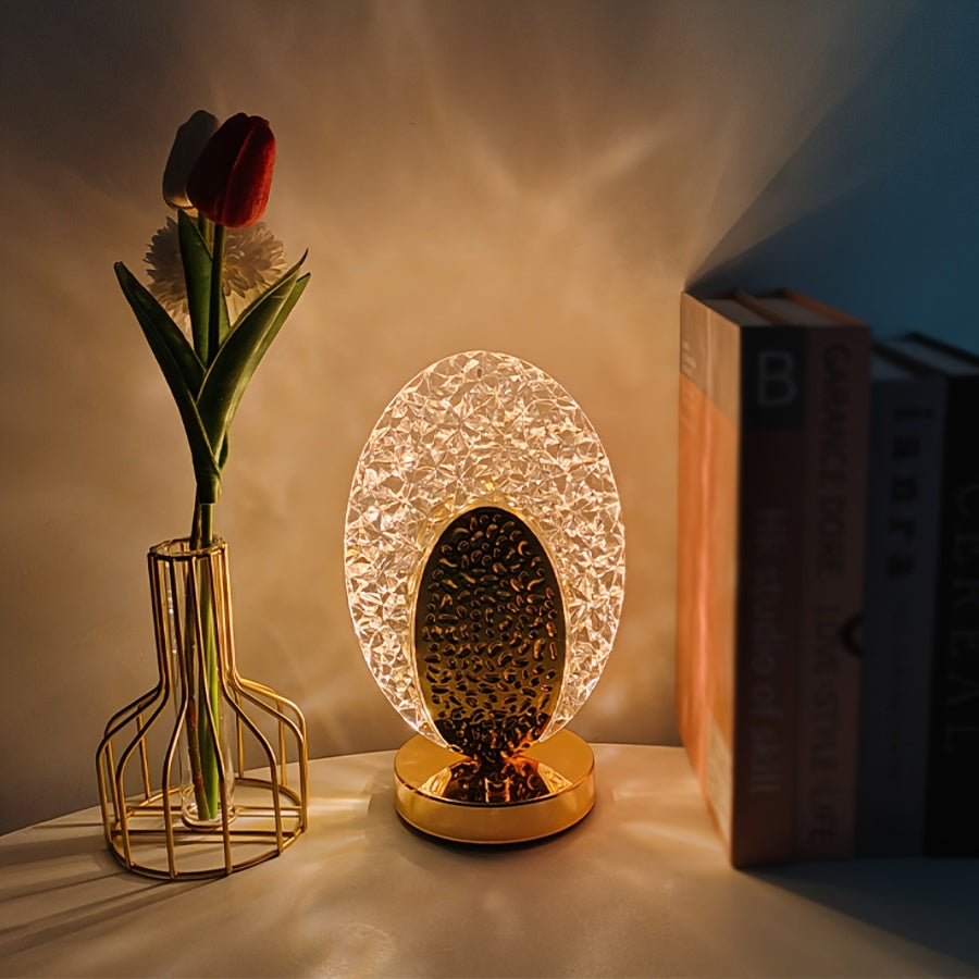 FeatherLamp - USB Touch Bordslampa med Påfågelfjäderdesign, Oändligt Dimbar LED Ljus Carvallo