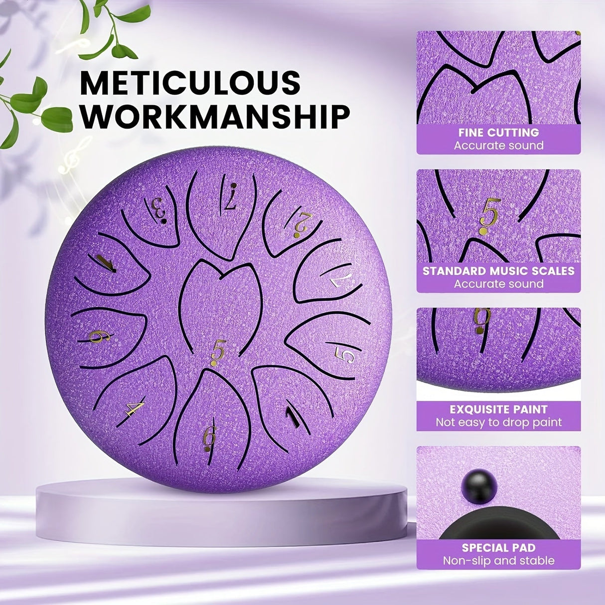 11-noters ståltungtrumma – Utomhusregnträdgårdsmusik och meditationsklocka MILA Sverige