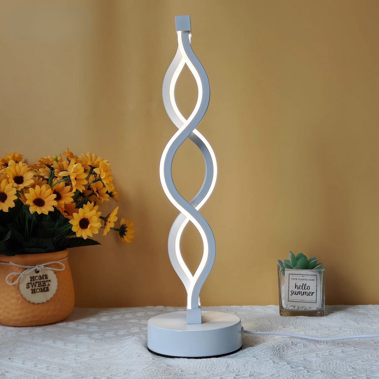 SeaWave - Unik Aluminium Skrivbordslampa med Dimbart LED-Ljus Carvallo