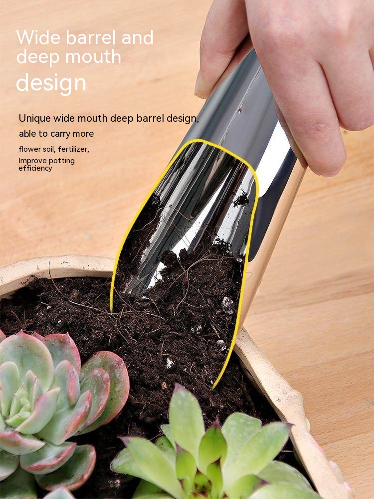Rostfritt stålspade för blomjord – Robust planteringsspade för trädgård och balkong Carvallo