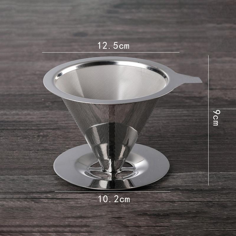 Carvallo Kaffeefilter i rostfritt stål | Fin sil & snabb avrinning | Ø 11,5–12,5 cm | Återanvändbar & Hållbar Carvallo